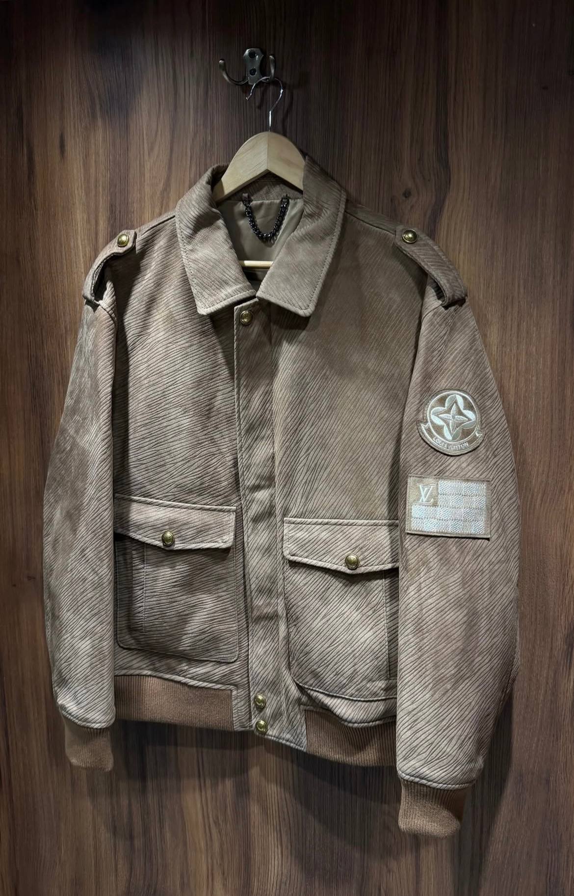 Louis Vuitton Epi Embossed Leather Flight Jacket