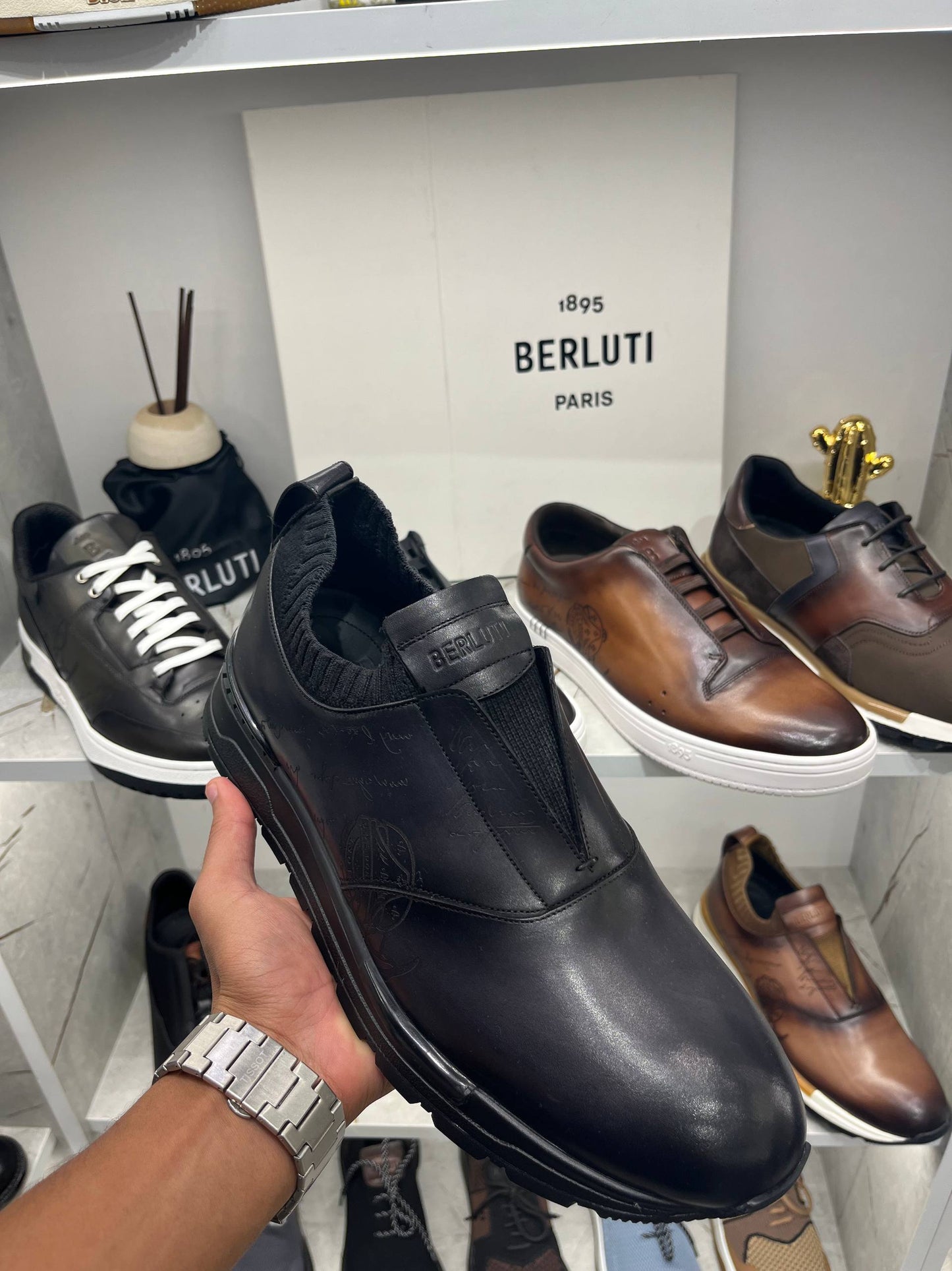 Slip On Sneaker Fast Track En Cuir Et Maille