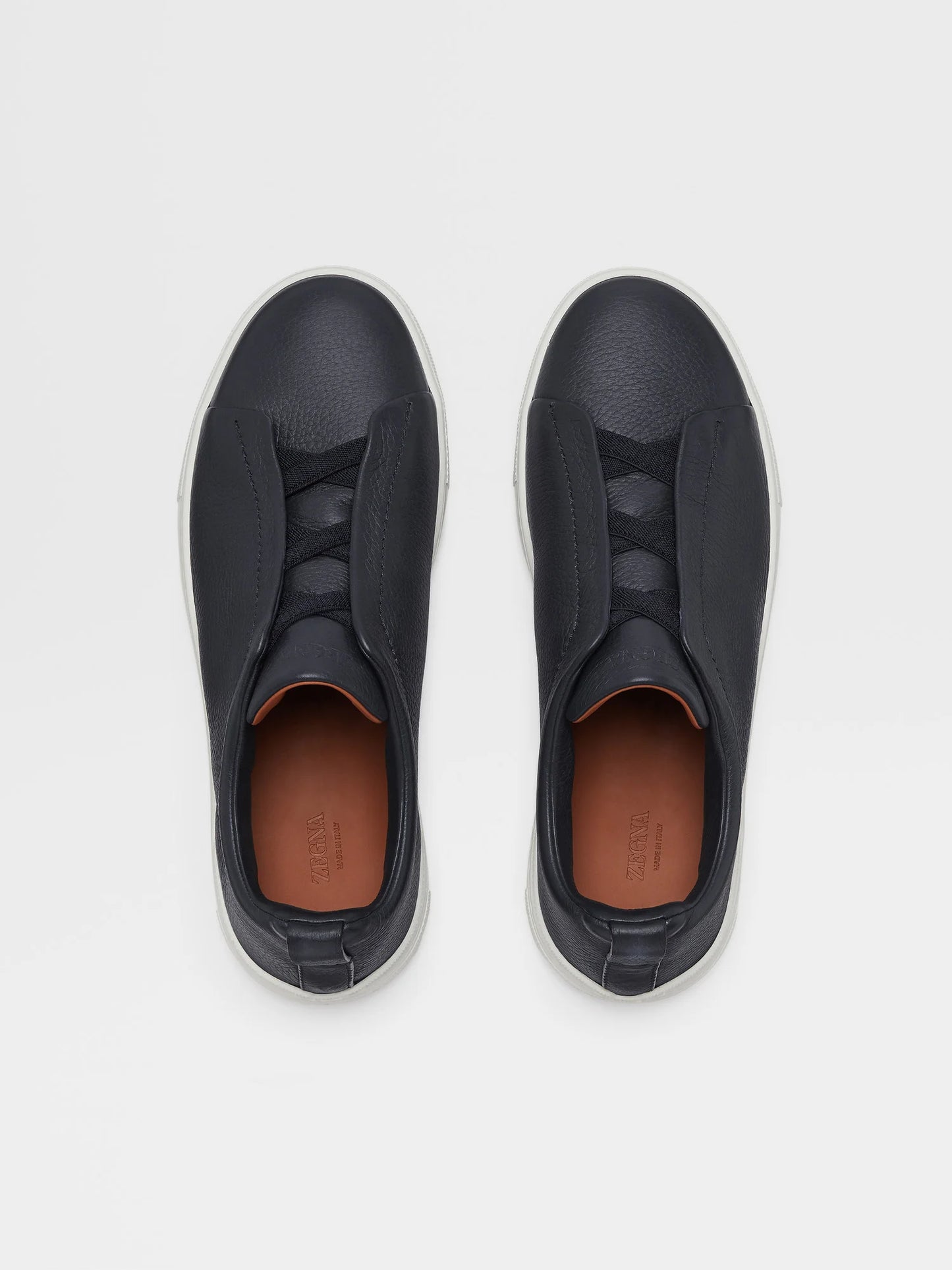 Navy Blue Deerskin Triple Stitch™ Sneakers