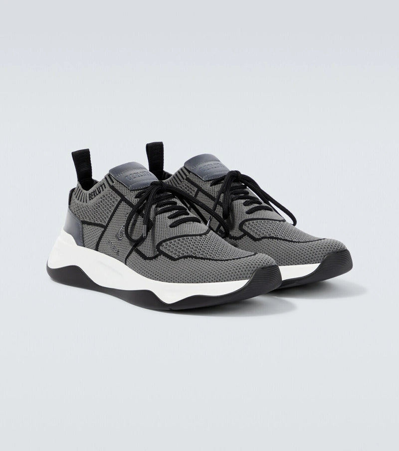 Berluti Shadow knitted and leather sneakers