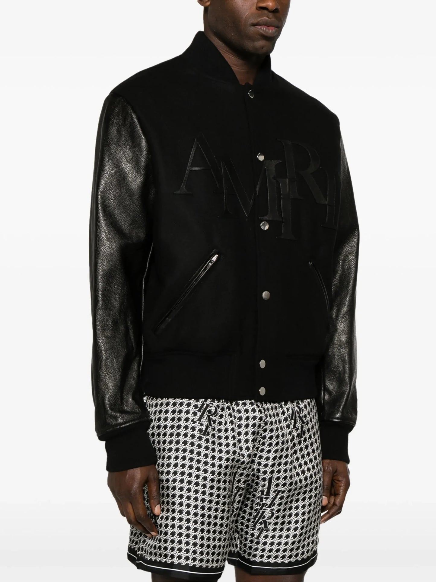 VESTE UNIVERSITAIRE AMIRI A LOGO SUPERPOSE EN NOIR
