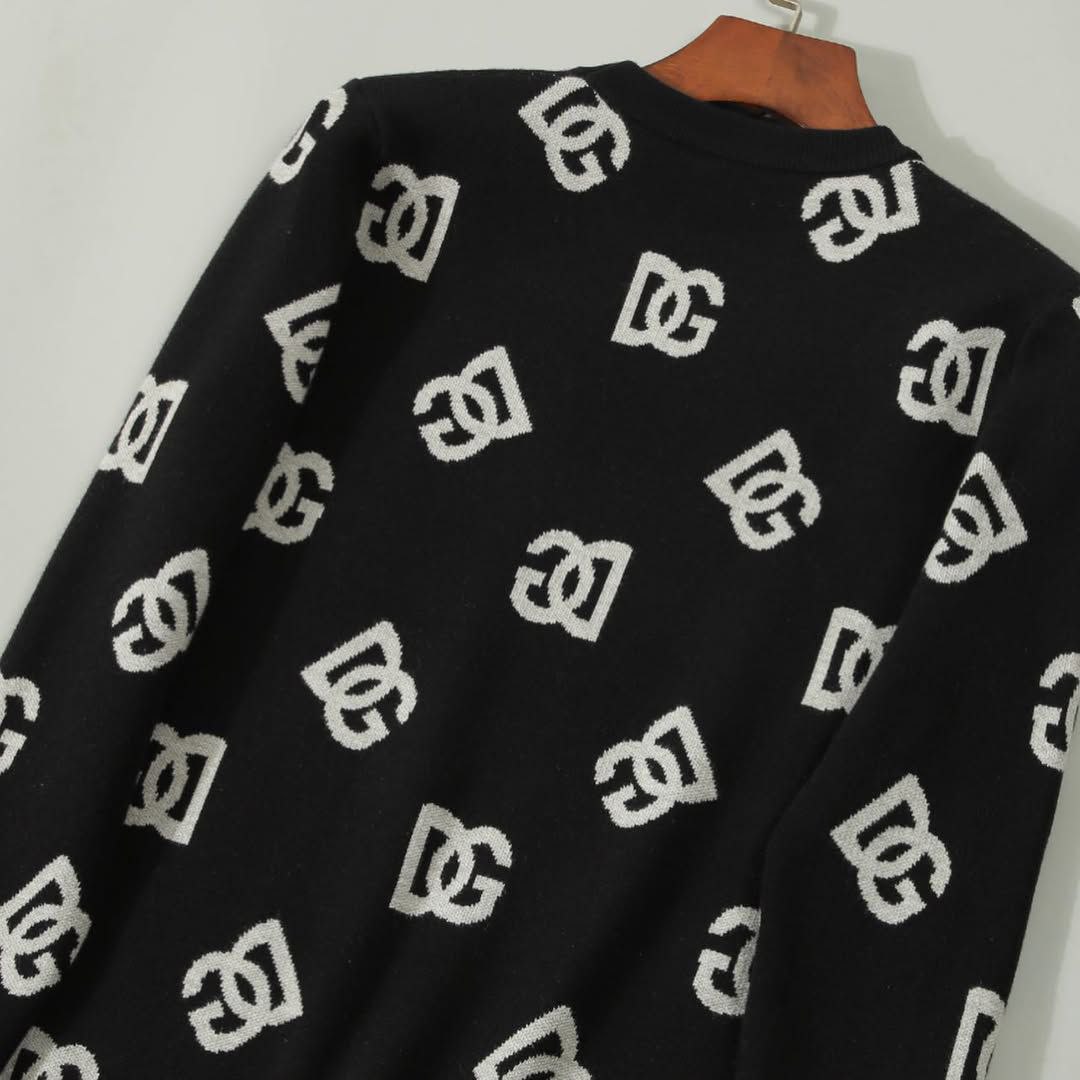 Pull noir à motif monogramme DG