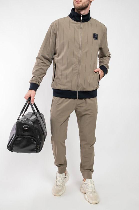 Bomber zippé coloris taupe - Brunello Cucinelli