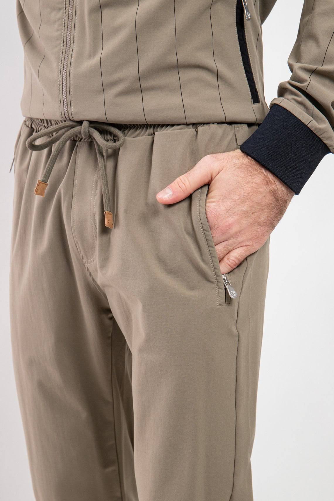 Bomber zippé coloris taupe - Brunello Cucinelli