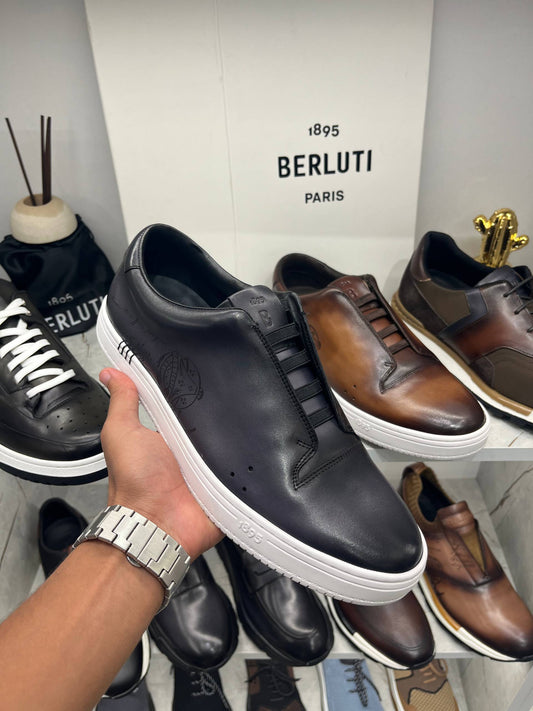 Slip On Sneaker Playtime En Cuir De Veau Venezia Scritto