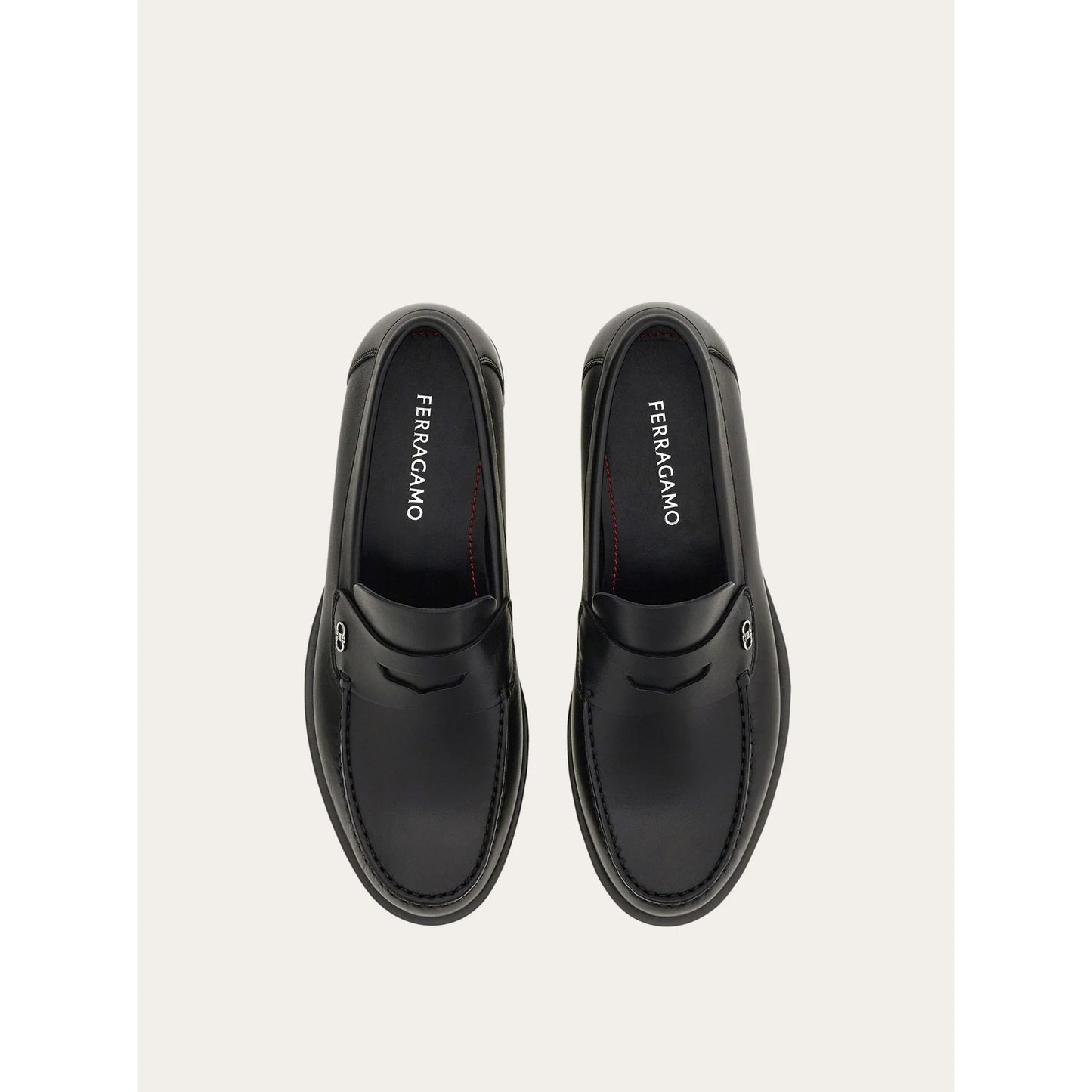 Mocassins Ferragamo - Penny Ornement Gancini - Noir