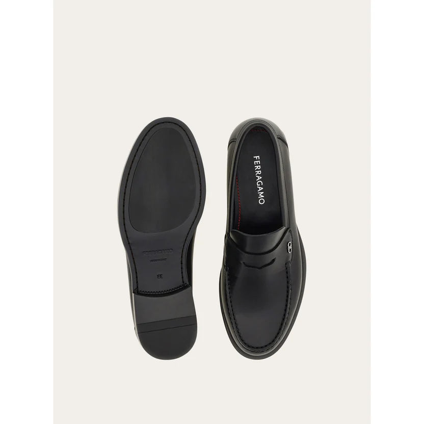 Mocassins Ferragamo - Penny Ornement Gancini - Noir