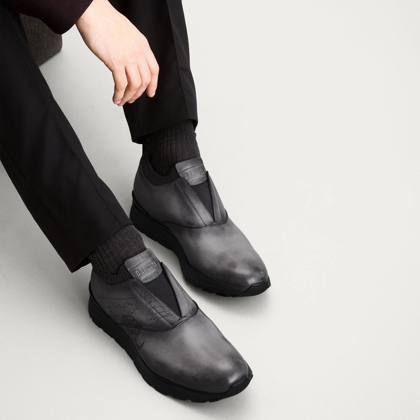 Slip On Sneaker Fast Track En Cuir Et Maille