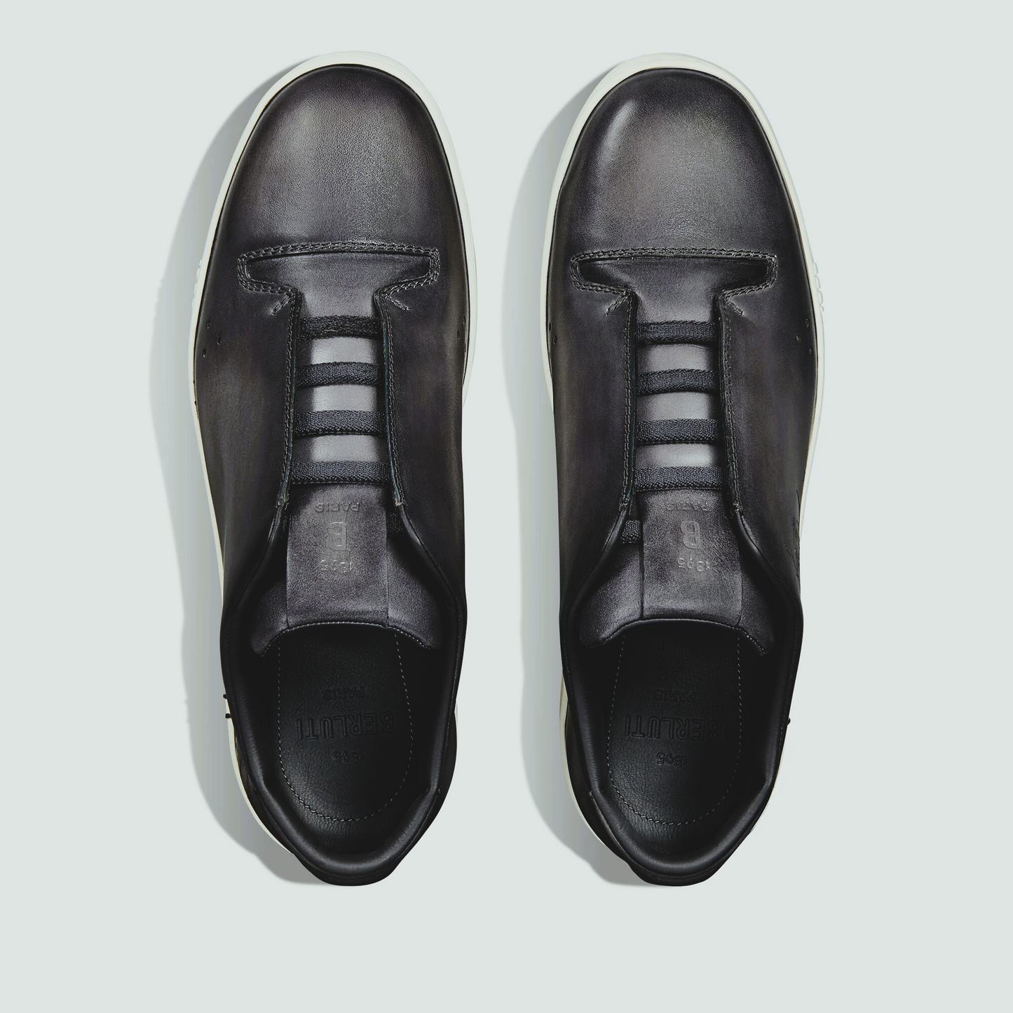 SNEAKER BERLUTI PLAYTIME EN CUIR DE VEAU VENEZIA SCRITTO EN NOIR