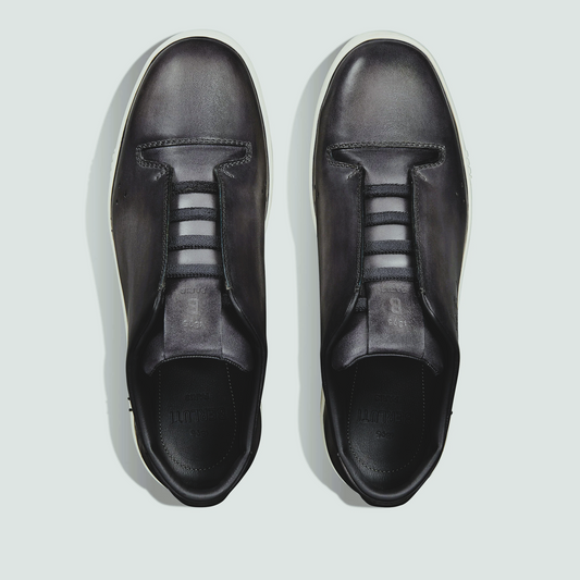 SNEAKER BERLUTI PLAYTIME EN CUIR DE VEAU VENEZIA SCRITTO EN NOIR