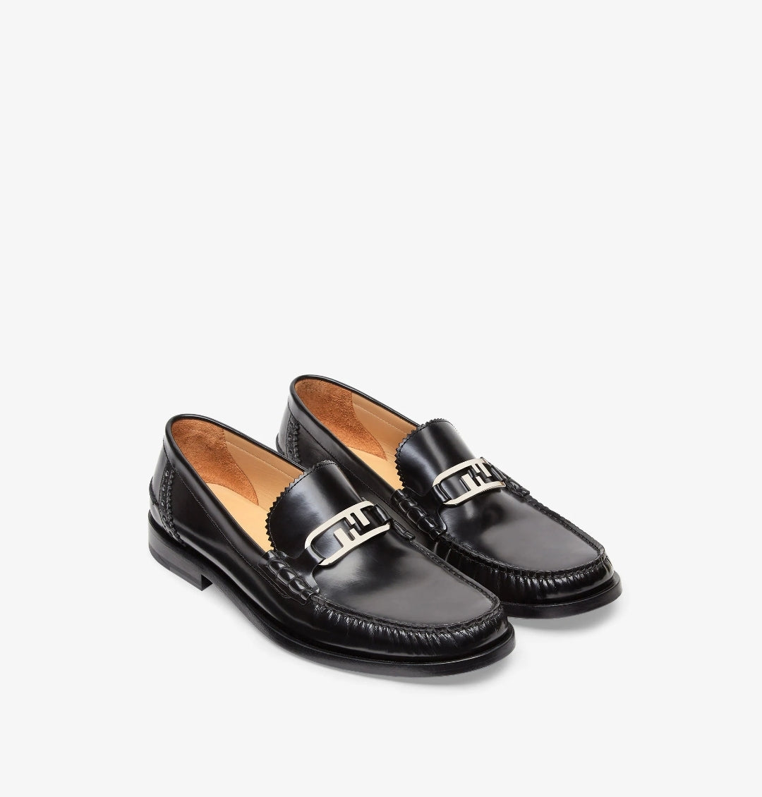 Mocassins Fendi O’Lock en cuir noir