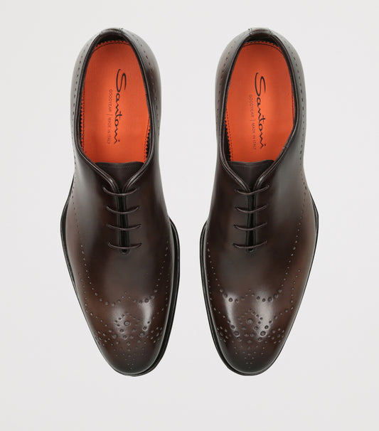 Santoni Burnished Leather Oxford Brogues