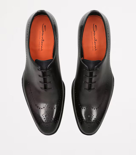 Santoni Leather Wholecut Carter Oxford Shoes