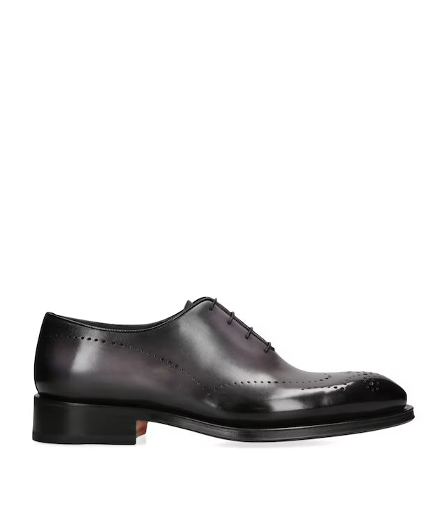 Santoni Leather Wholecut Carter Oxford Shoes