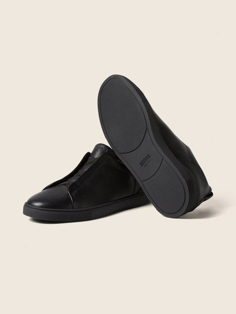 Baskets Triple Stitch™ en Cuir de Cerf Noires