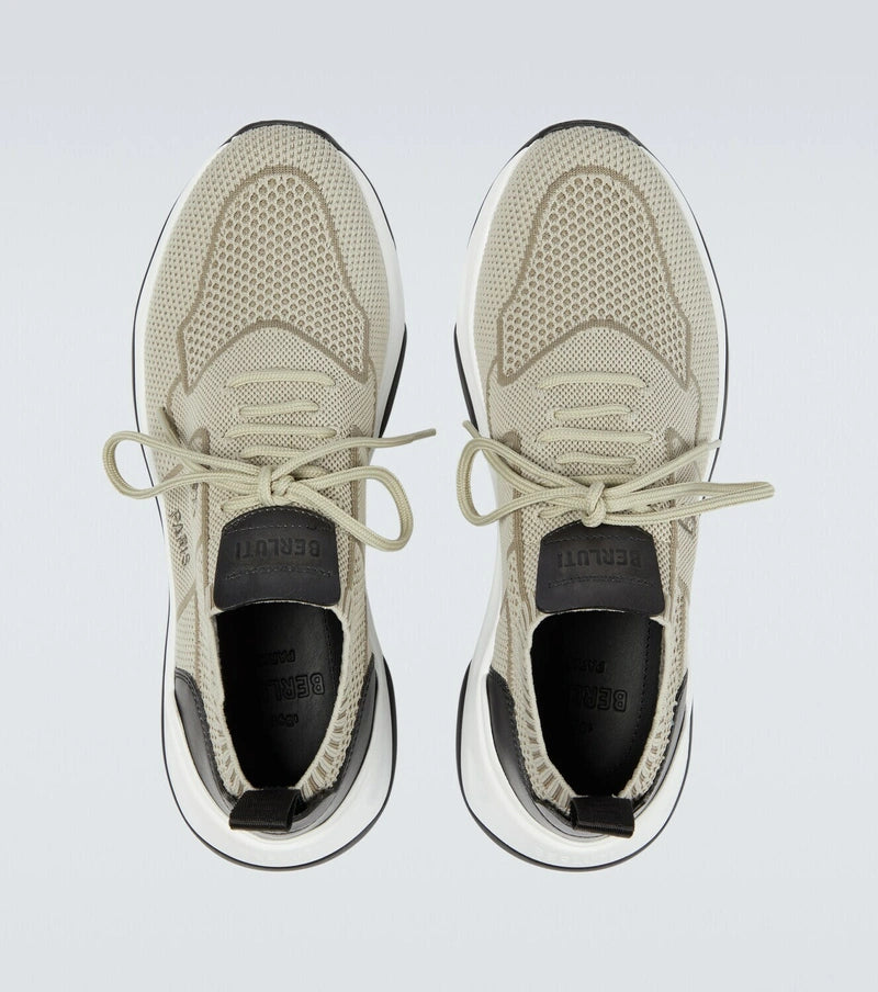 Berluti Shadow knitted and leather sneakers