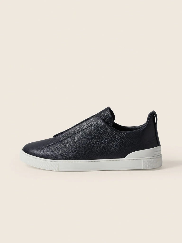 Baskets Triple Stitch™ en Cuir Bleu Marine
