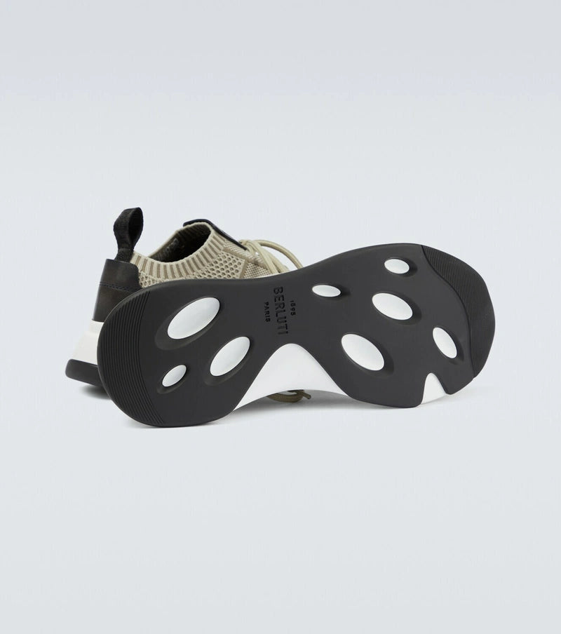 Berluti Shadow knitted and leather sneakers