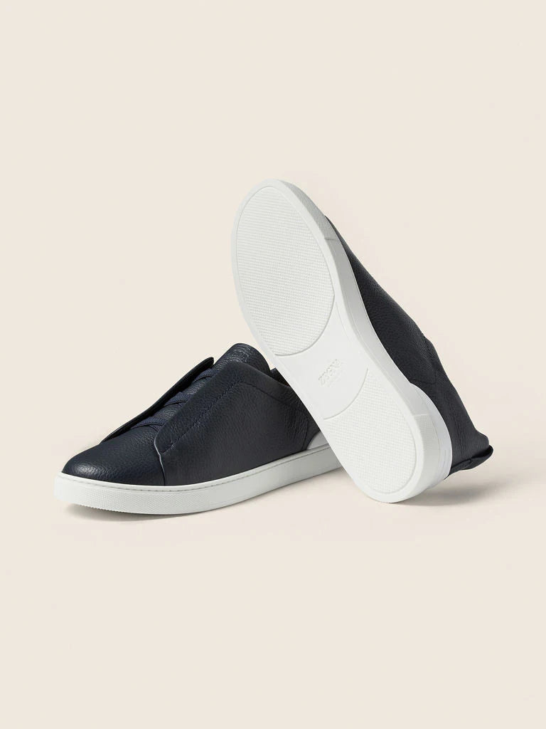 Baskets Triple Stitch™ en Cuir Bleu Marine