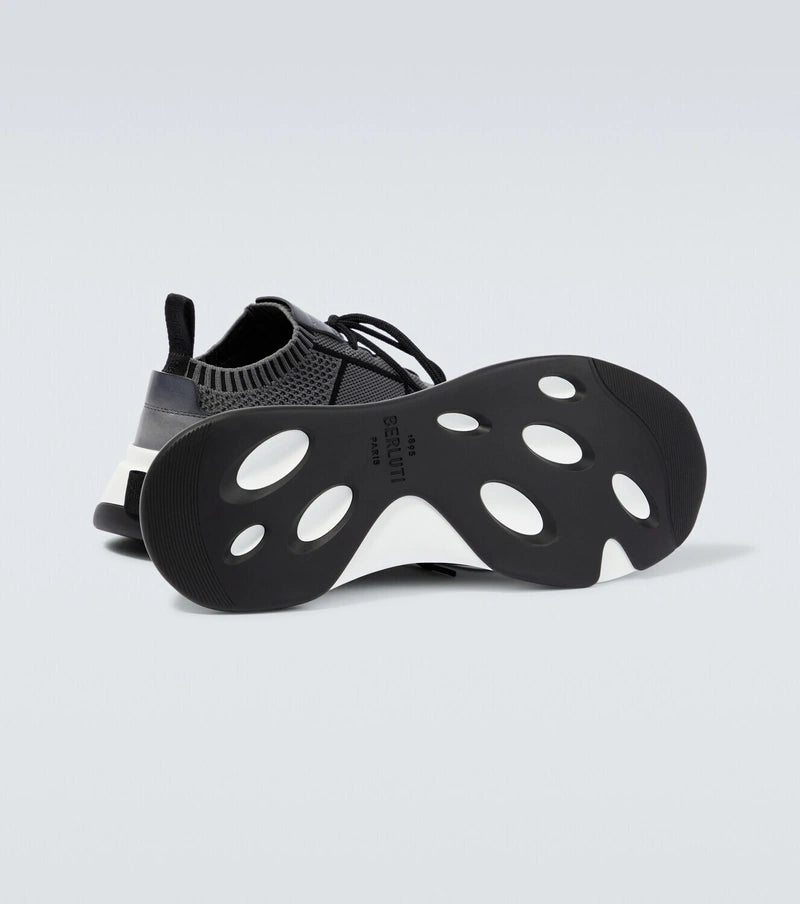 Berluti Shadow knitted and leather sneakers