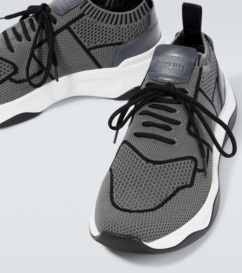 Berluti Shadow knitted and leather sneakers