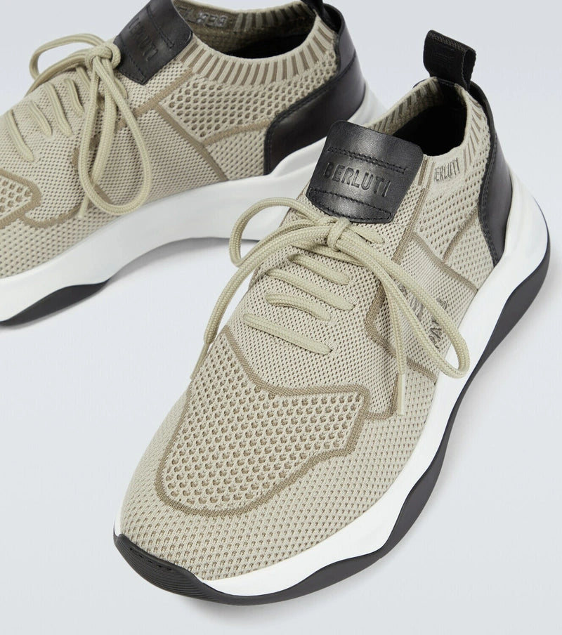 Berluti Shadow knitted and leather sneakers