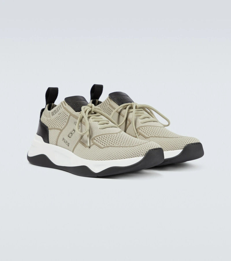 Berluti Shadow knitted and leather sneakers