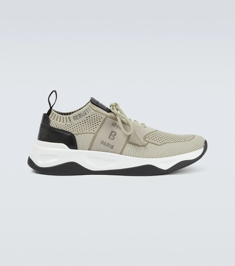 Berluti Shadow knitted and leather sneakers