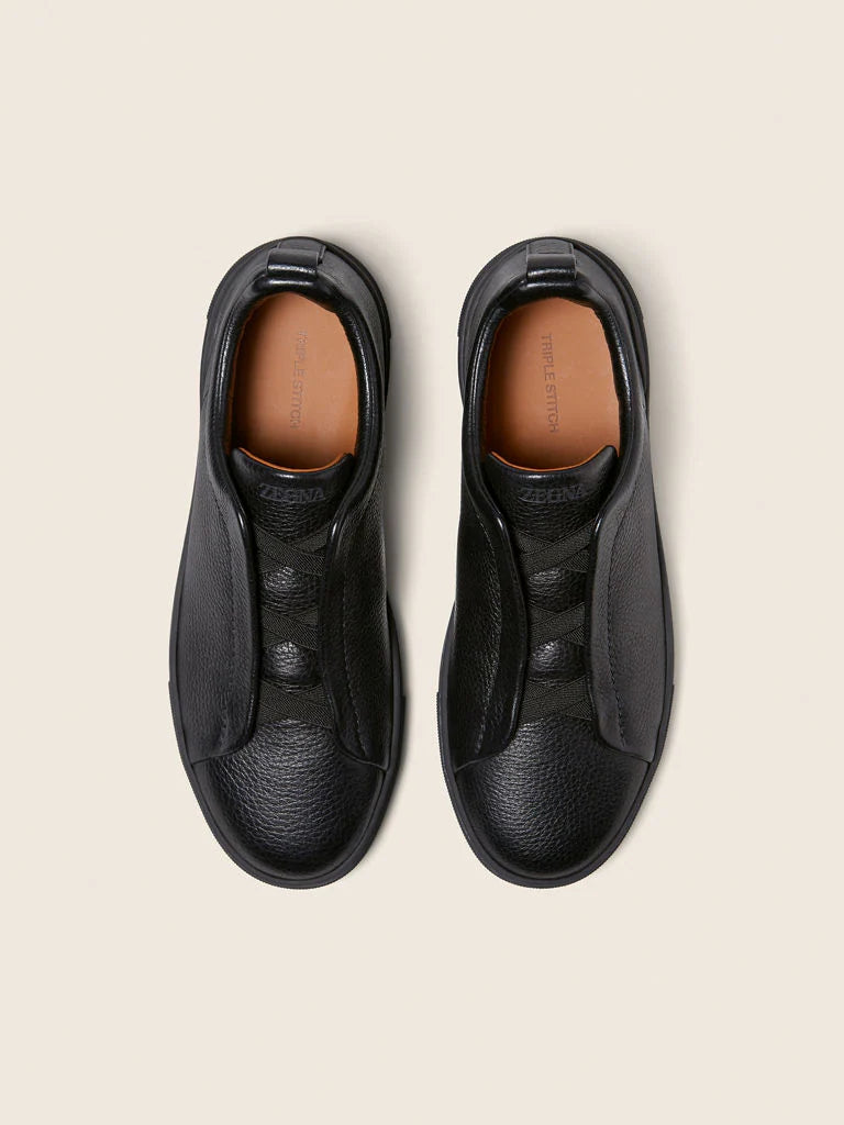 Baskets Triple Stitch™ en Cuir de Cerf Noires