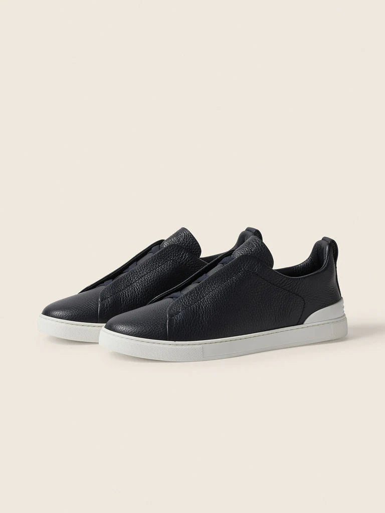 Baskets Triple Stitch™ en Cuir Bleu Marine