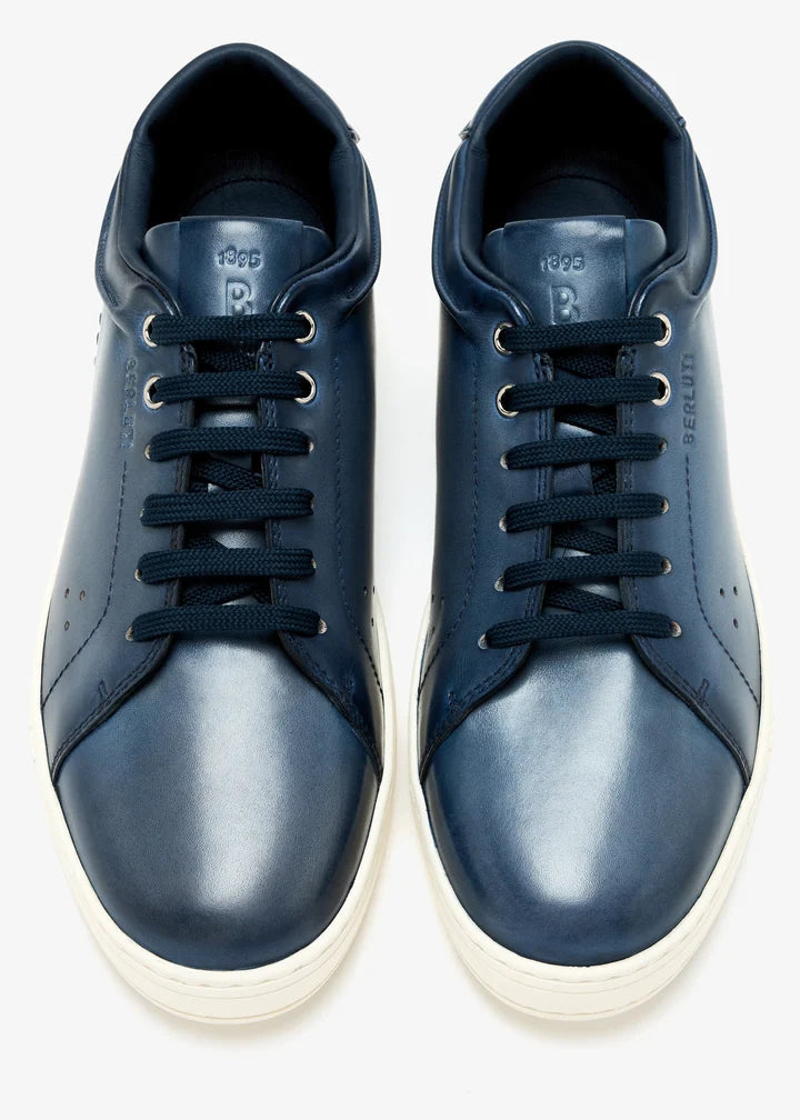 SNEAKERS BERLUTI PLAYTIME EN CUIR EN BLEU MARINE